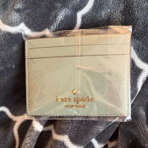 Kate Spade Mint Cardholder with Gold Accents